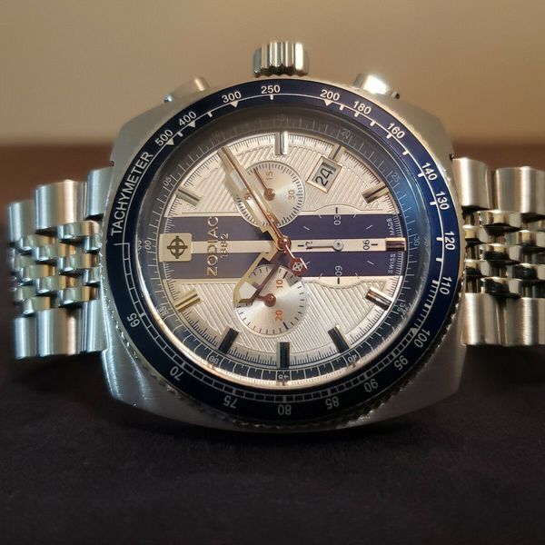 ちー様 ZODIAC Z02114 Swiss Made Chronograph Quartz Men's Watch WORKS