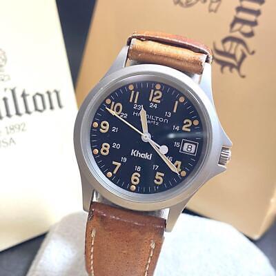 Hamilton Khaki 9445B Men's Quartz Analog Watch Black | WatchCharts