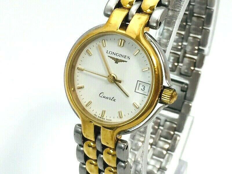 Longines Watch Flagship 152 7063 Quartz 18K Gold Plated St.Steel