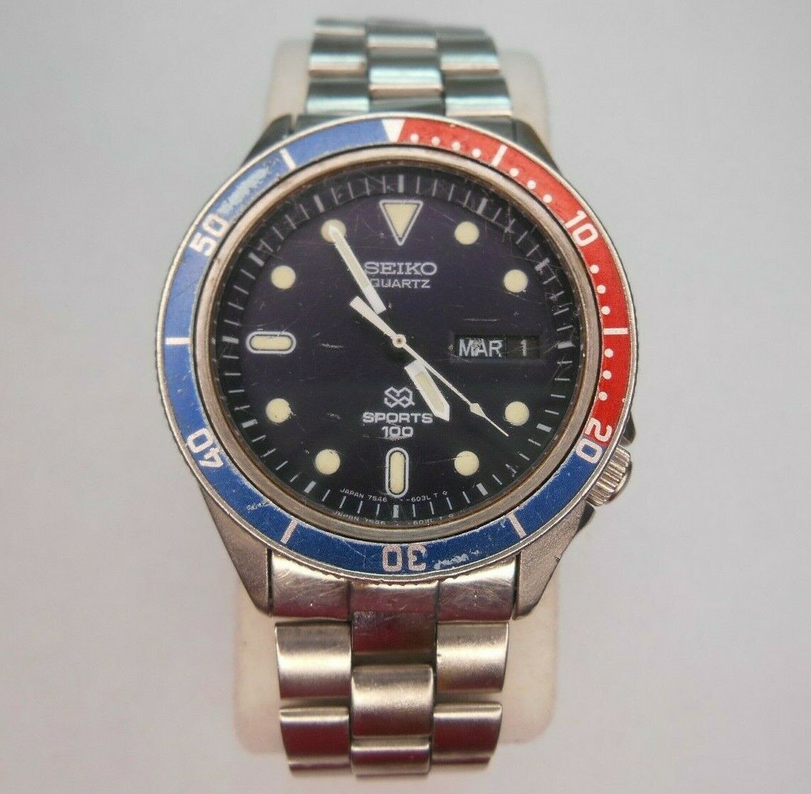 Seiko 7546-6049 SQ Sports 100 Quartz diver's watch - New Battery Installed  | WatchCharts