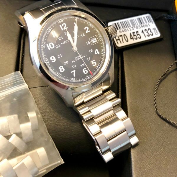 hamilton khaki field automatic 38mm h70455133 with bracelet WatchCharts