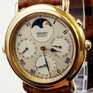 RARE,UNIQUE Men's Vintage 1988's MULTIFUNCTION Watch SEIKO 7F38
