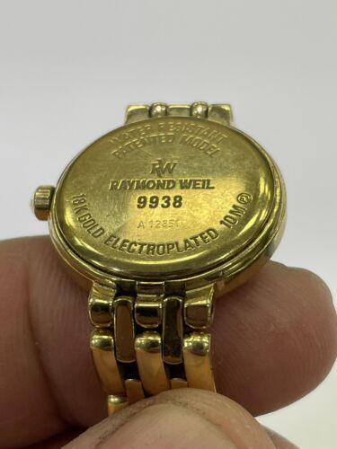 Raymond Weil 9938 18k Gold Electroplated 10m Date Ladies Watch