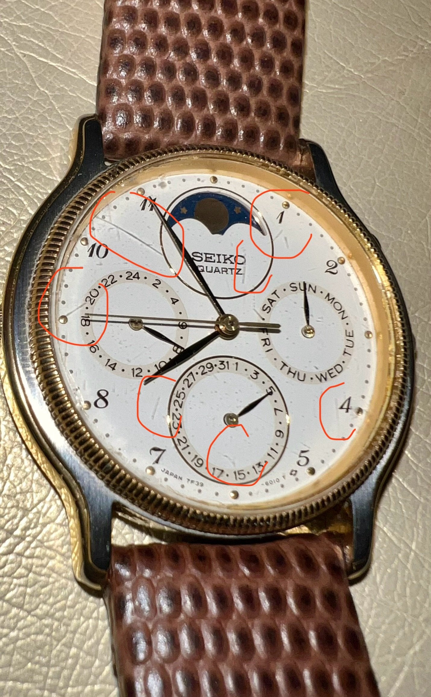 Vintage Seiko Moonphase Quartz Chronograph 7F38-6190 | WatchCharts
