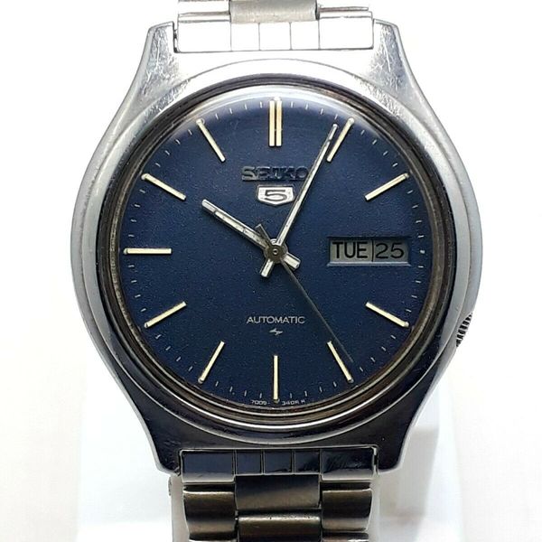 Vintage Seiko 7009-8810 Automatic 17Jewels Blue Dial Men's Wristwatch ...