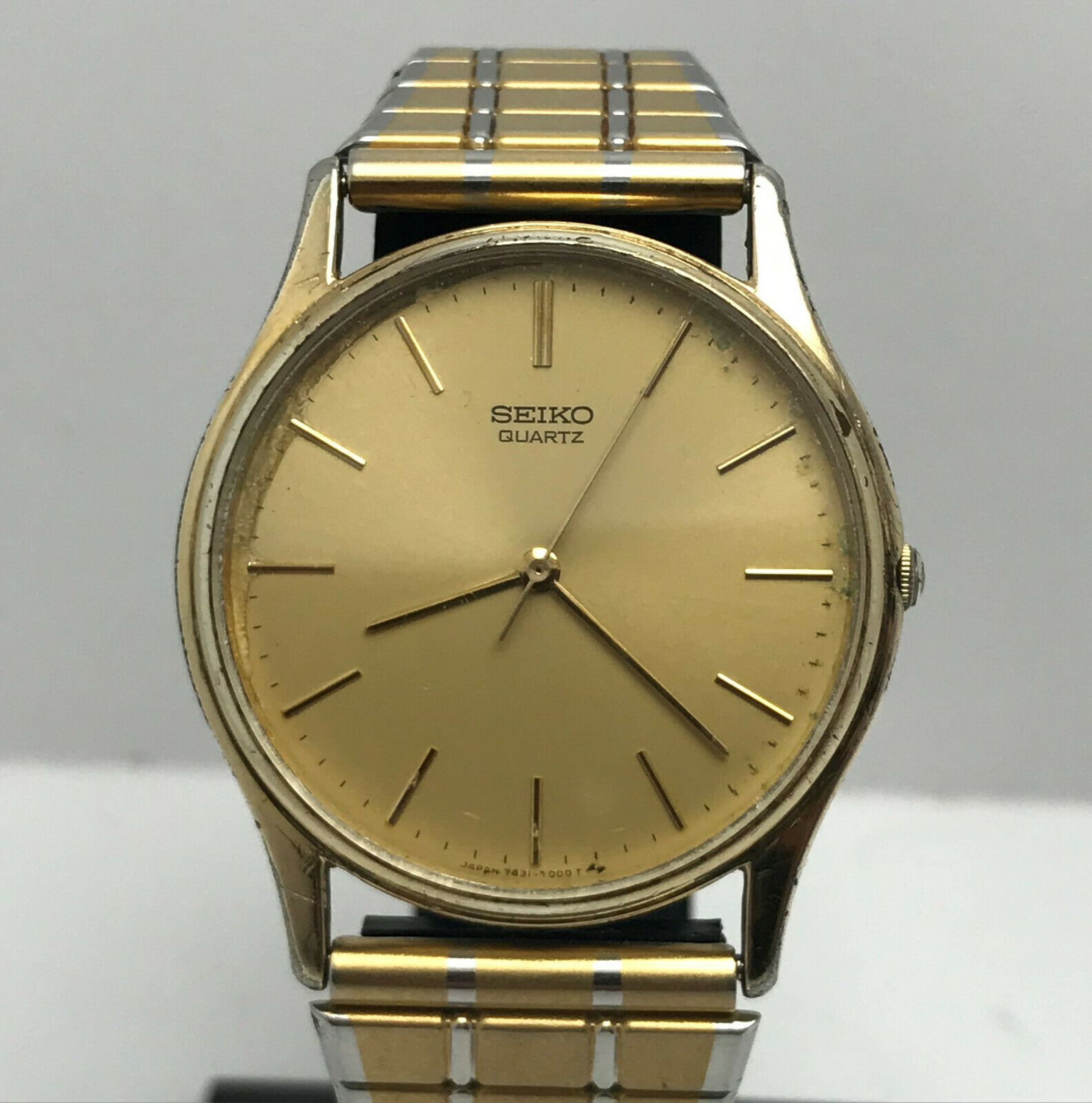 Vintage Seiko 7431-7000 gold plated gents wrist watch 