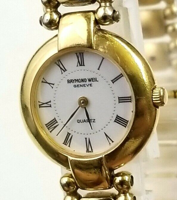 RARE,UNIQUE Women's SWISS 18K Gold Plated Watch RAYMOND WEIL