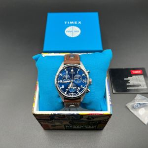 Timex X Pan Am Chronograph 42mm Leather Strap Watch | WatchCharts