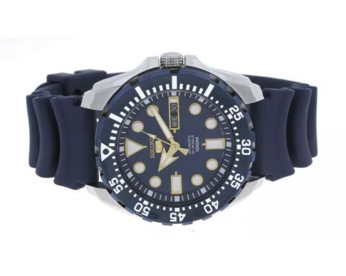 seiko diver automatic blue dial blue rubber mens watch srp605k2