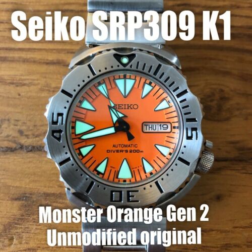 SEIKO SRP 309 K1, Orange Monster, Divers Watch, Early 2nd Generation  unmodified | WatchCharts