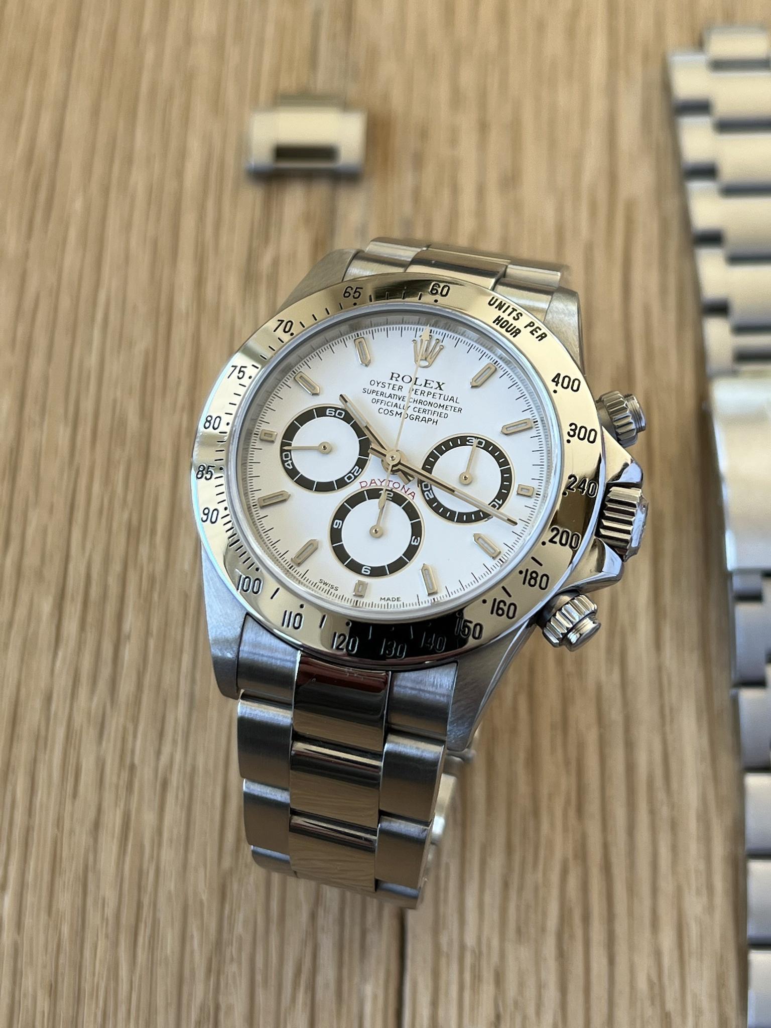 Rolex 16520 Zenith Daytona White Dial & Brushed 78360 Oyster