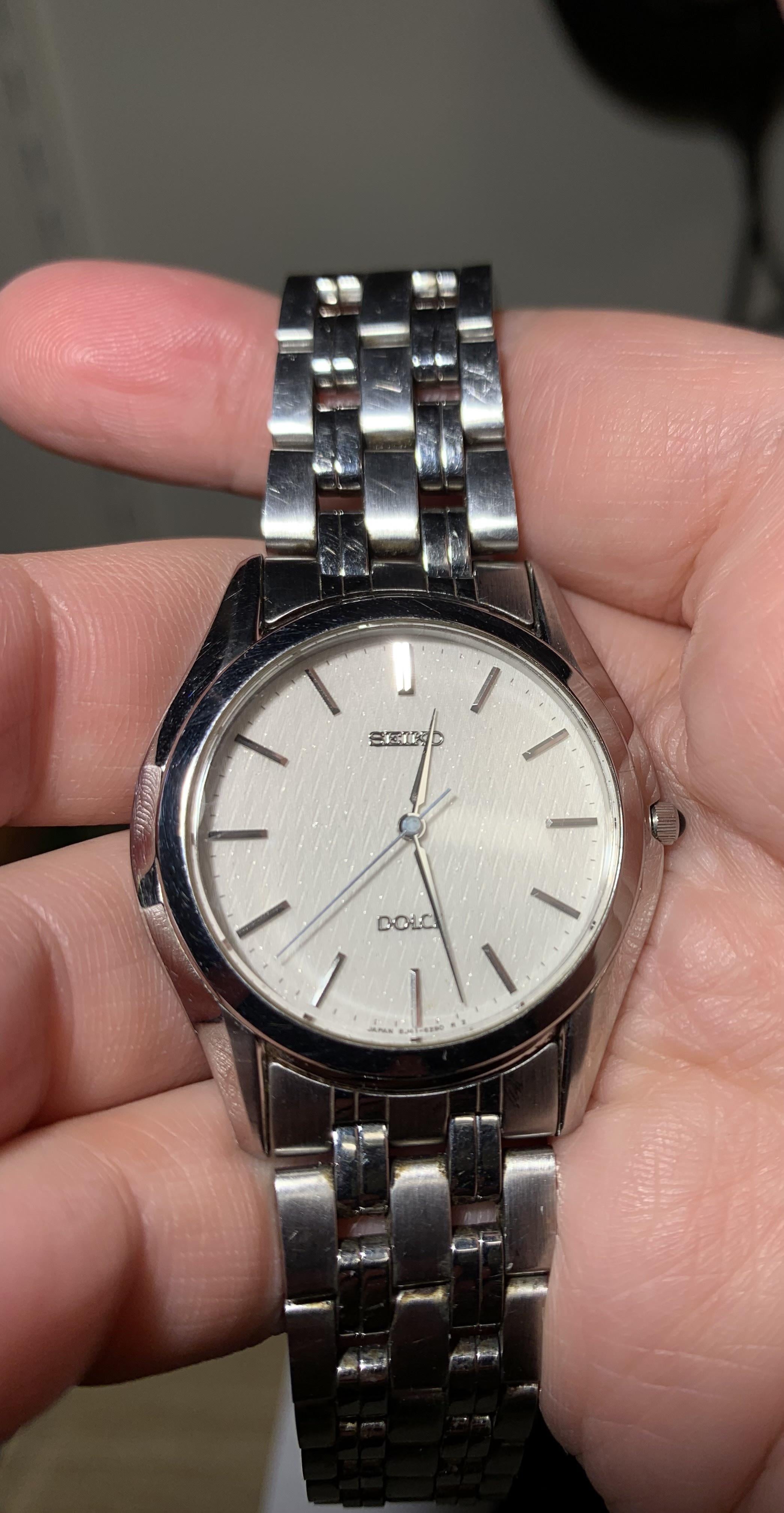 SEIKO DOLCE 8J41-6160 ホワイト クォーツ QUARTZ EXC+5】 Seiko Dolce 8J41-6160 Men's Silver Gold White Dial