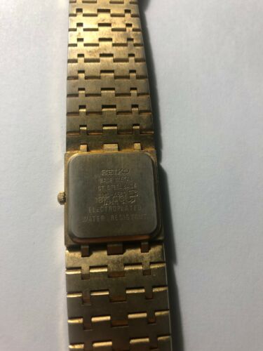 Seiko 18K Gold Electro Plated Square Quartz Watch Sold As Is