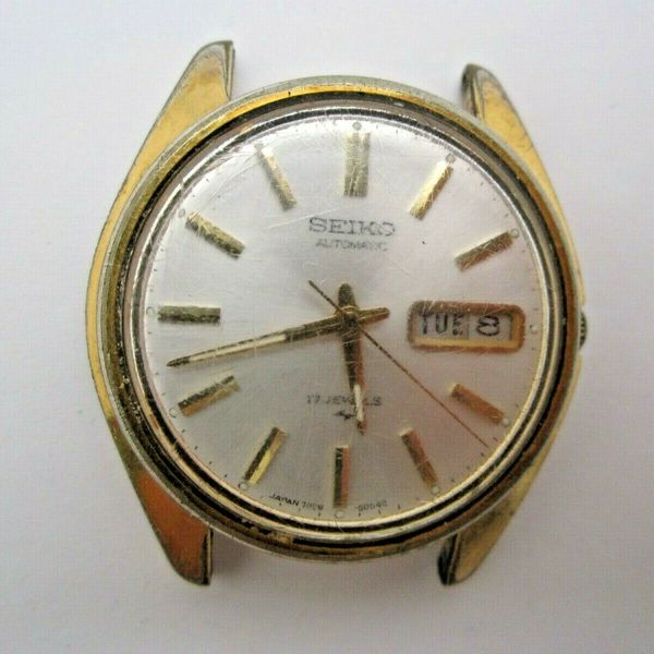 VINTAGE USED SEIKO 7006-8007 DAY DATE AUTOMATIC WATCH 17 JEWELS NO ...