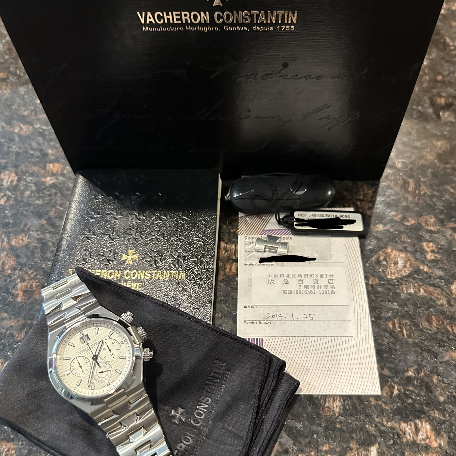 Vacheron Constantin Overseas Chronograph 49150 White Dial MINT Full Set  Italy Paper, Box and VC Accessories - Kimondo Watches