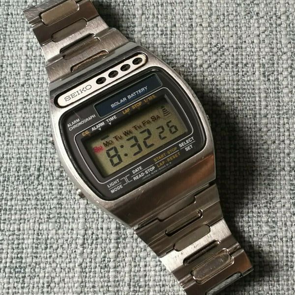 vintage seiko a156-5000 solar alarm chronograph lcd quartz watch from 1979  japan | WatchCharts