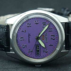 VINTAGE SEIKO 5 PURPLE DIAL MEN'S AUTOMATIC 17 JEWELS 6309 DAY & DATE WATCH  | WatchCharts