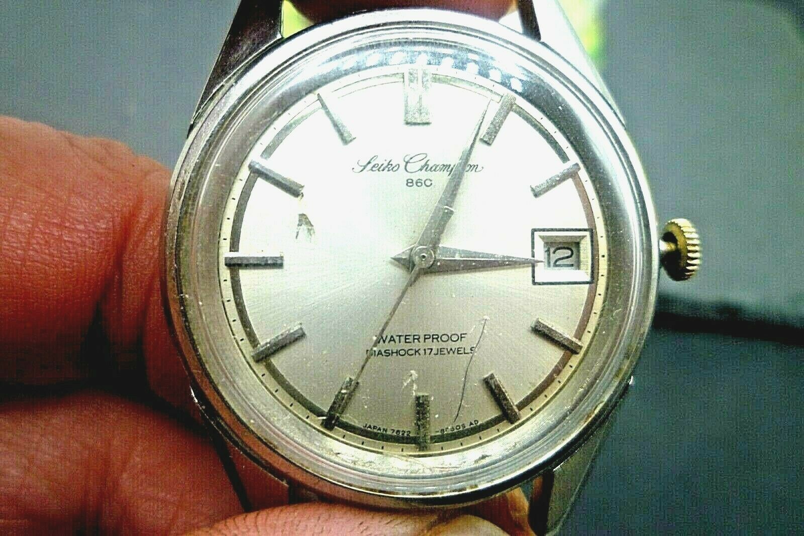 Mens 36mm SEIKO CHAMPION 860 17j 7622-8981 (PARTS /Repair 