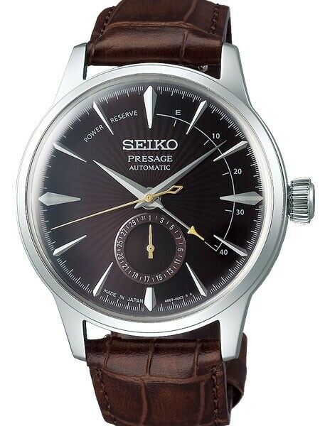 New Seiko Presage Cocktail Time Brown Leather Strap Men's Watch SSA393 ...