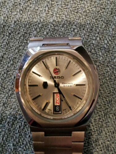 人気が高い  Vintage Rare Rado 2789 ETA Watch Automatic Stag Brown ラドー