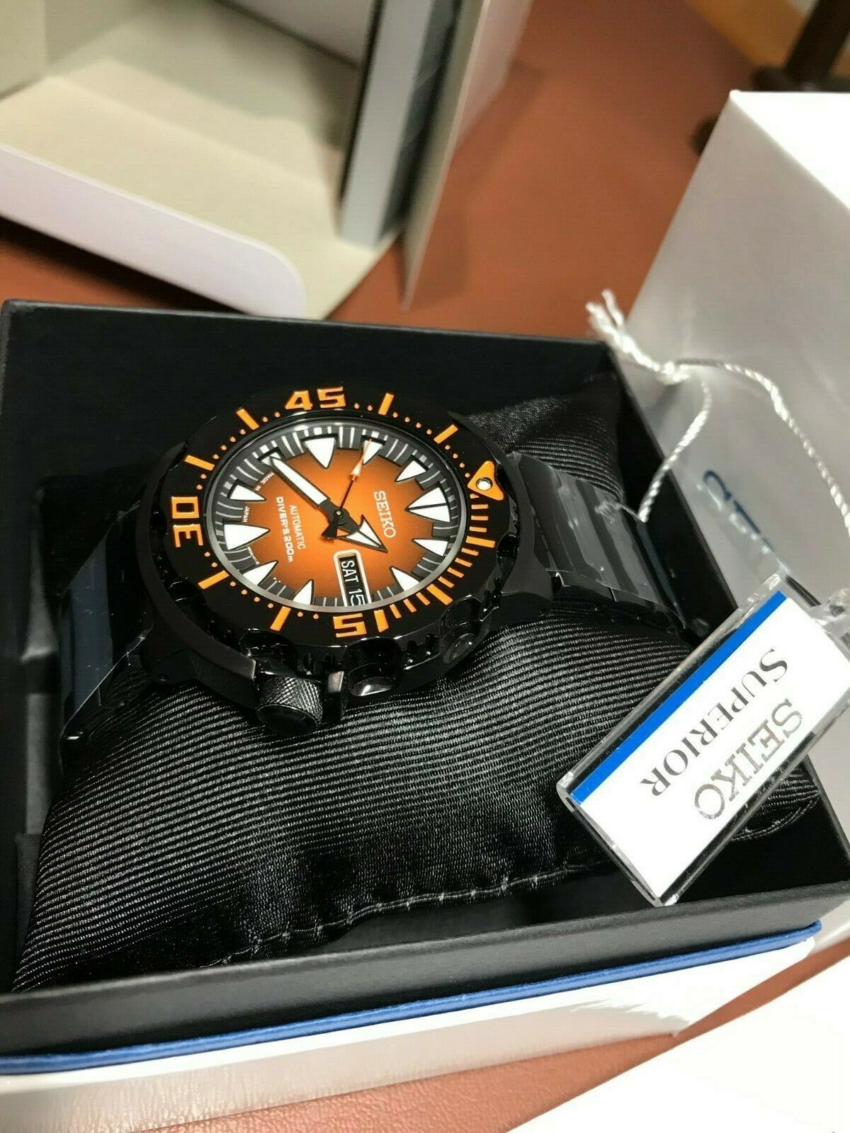 SEIKO SRP 311 J1 Orange Monster Diver s Watch Black Made in Japan