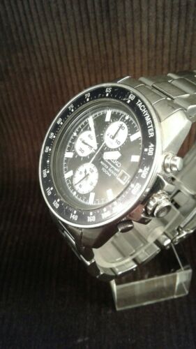 Rare 1989 SEIKO 7T32 7H00 RACING CHRONOGRAPH REVERSE PANDA DIAL