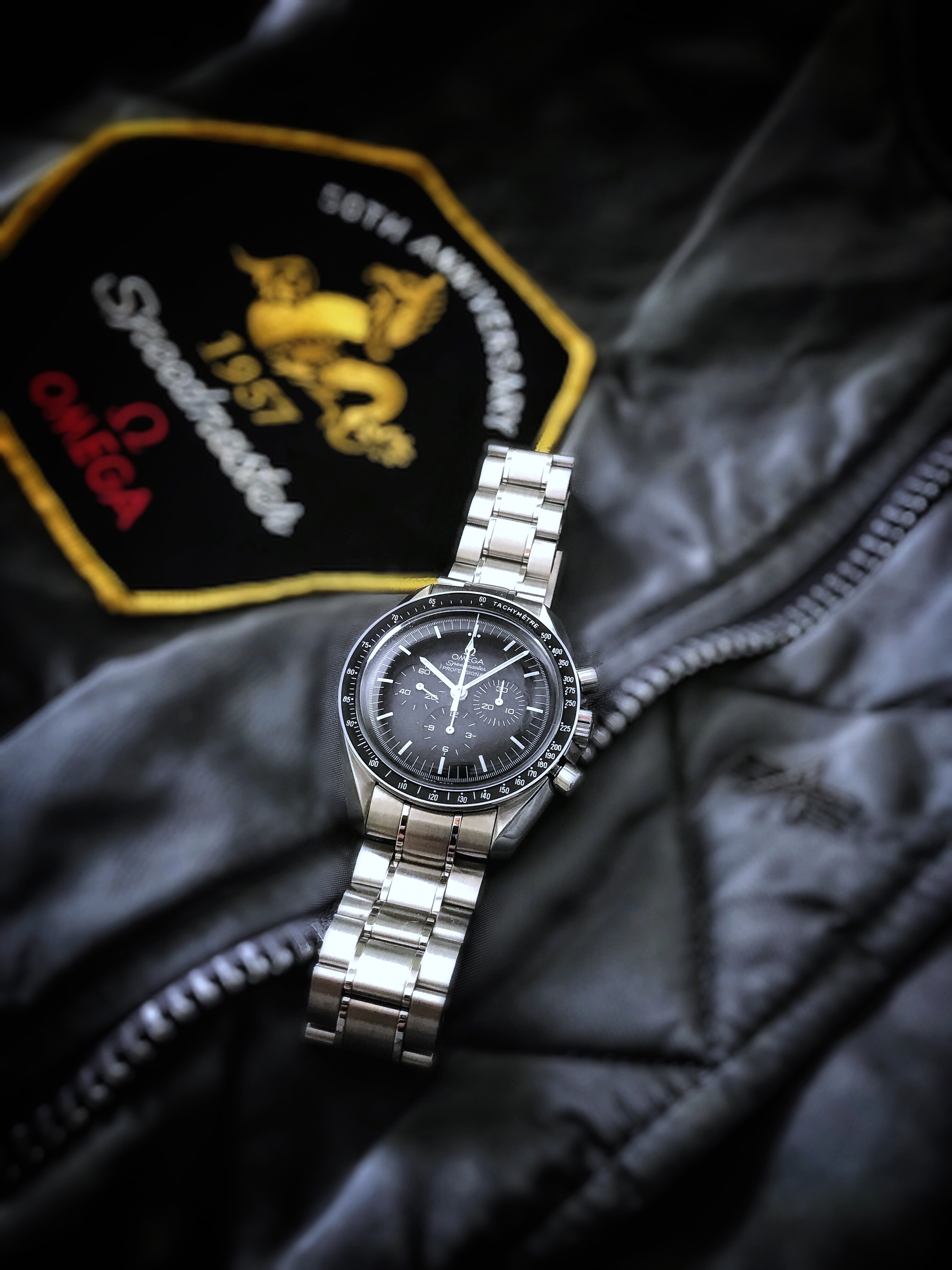 SOLD* Omega 50th Annv Speedmaster Flight Jacket by Alpha Size Large