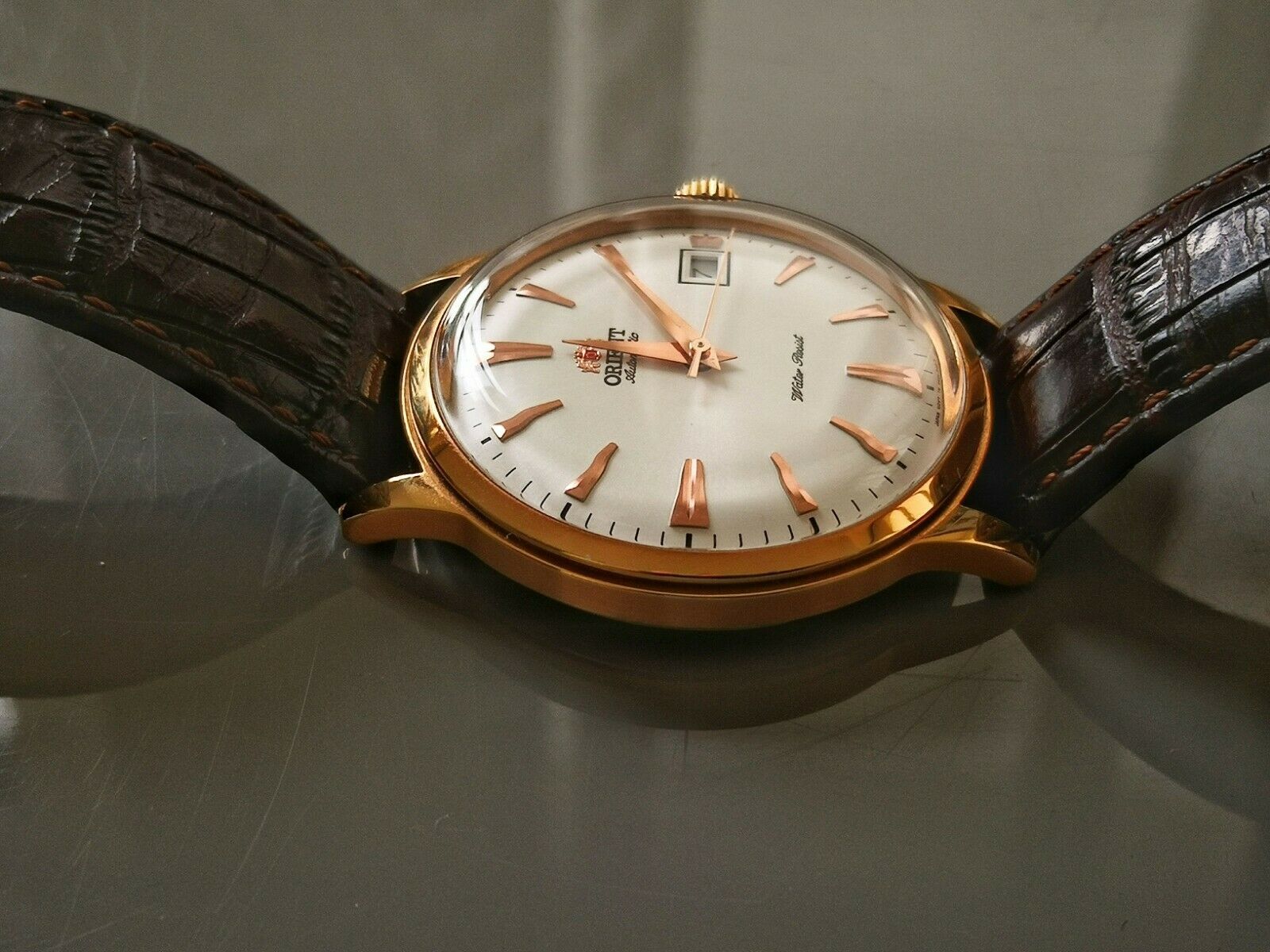 オリエント　バンビーナ　er-24-d0-a　V1 Orient Bambino ER24-D0-A in Rose Gold with White Dial