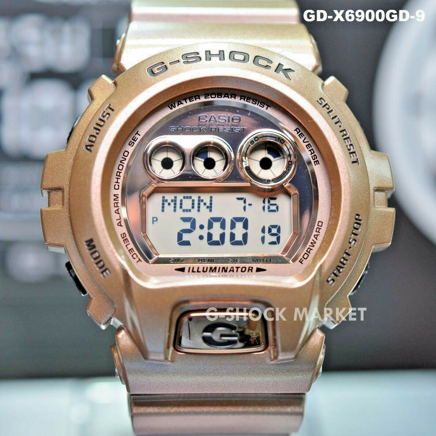 GD-X6900GD-9 Casio G-Shock Bronze/Gold World Time Stopwatch/Timer 