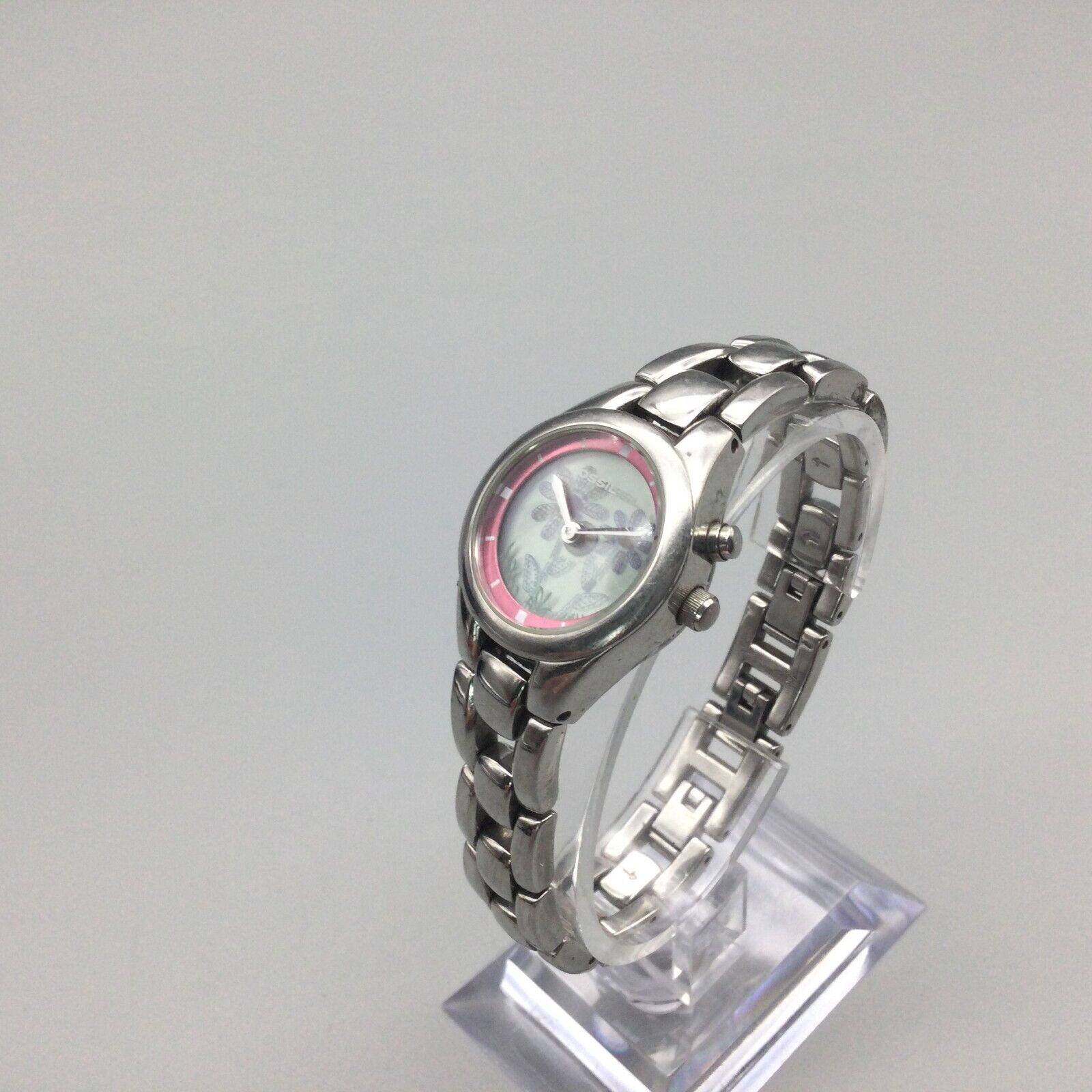 Vintage Fossil Big Tic Watch Silver Tone Seconds Animation ES-9874 Fossil Big Tic Polished Case Casual Wristwatches for sale | eBay main image 3