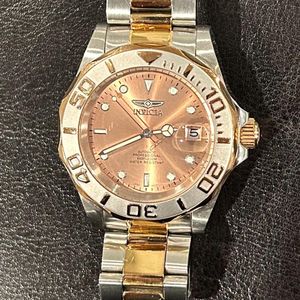 Vntg - Invicta Pro Diver 5017, Swiss Qtz, S/S, Black Dial, 43 mm Rare  Find