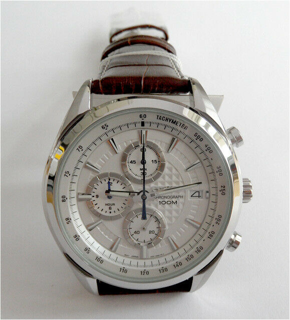 Chronograph Armbanduhr Herrenuhr Leder Armband NEU und OVP WatchCharts