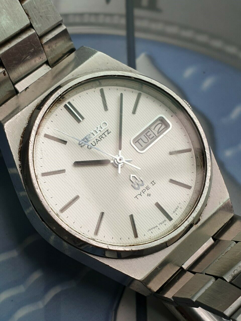 Vintage Seiko Quartz Type II JDM 7546-8230 Kanji 1978 SQ Mens