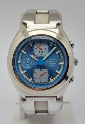 Seiko V657-6030 Alba AKA Chrono Blue Quartz Men's Watch Japan