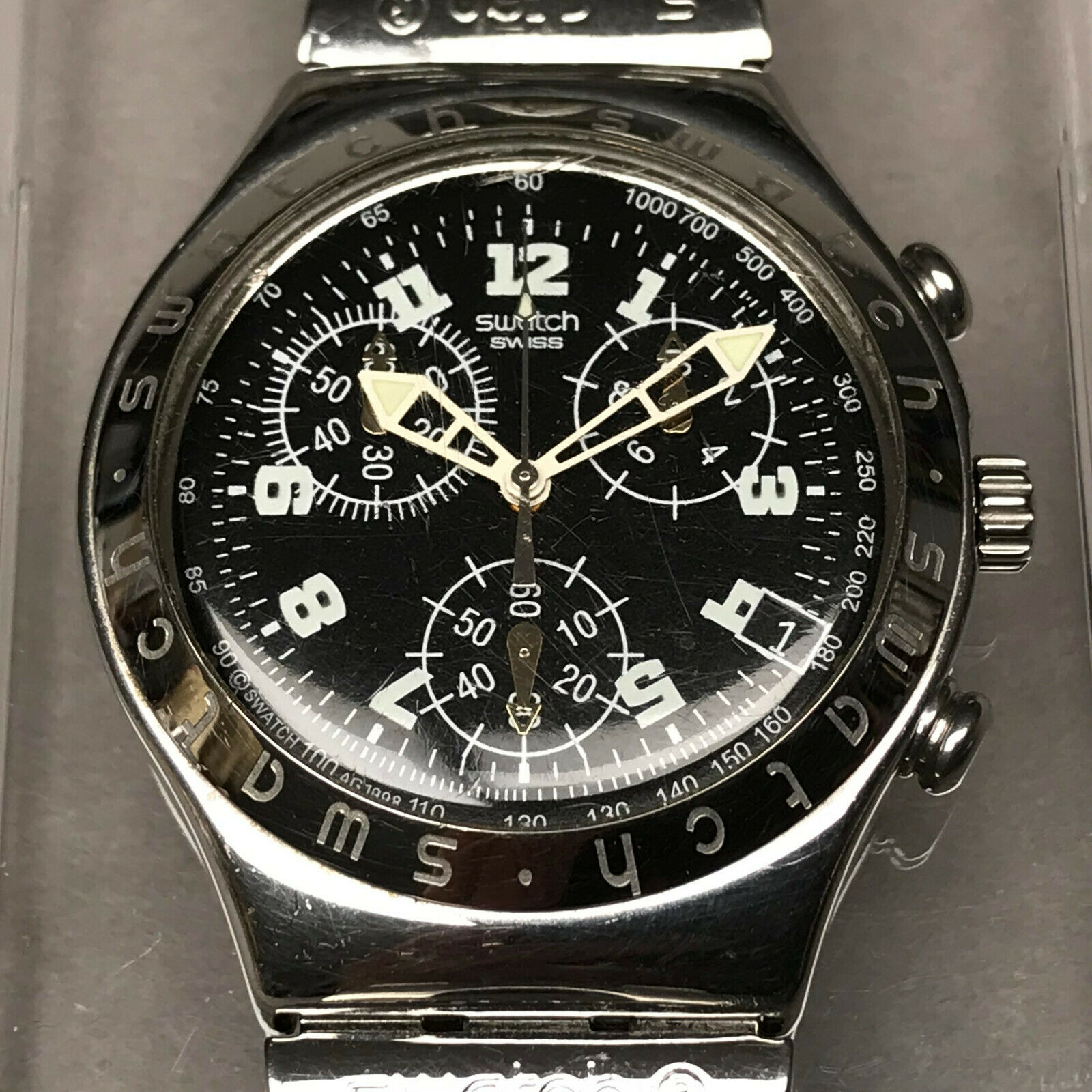 SWATCH 腕時計 IRONYアイロニー クロノ  YCS409G SWATCH UHR ** YCS409G - CADMOS - IRONY CHRONO ** GEBRAUCHT