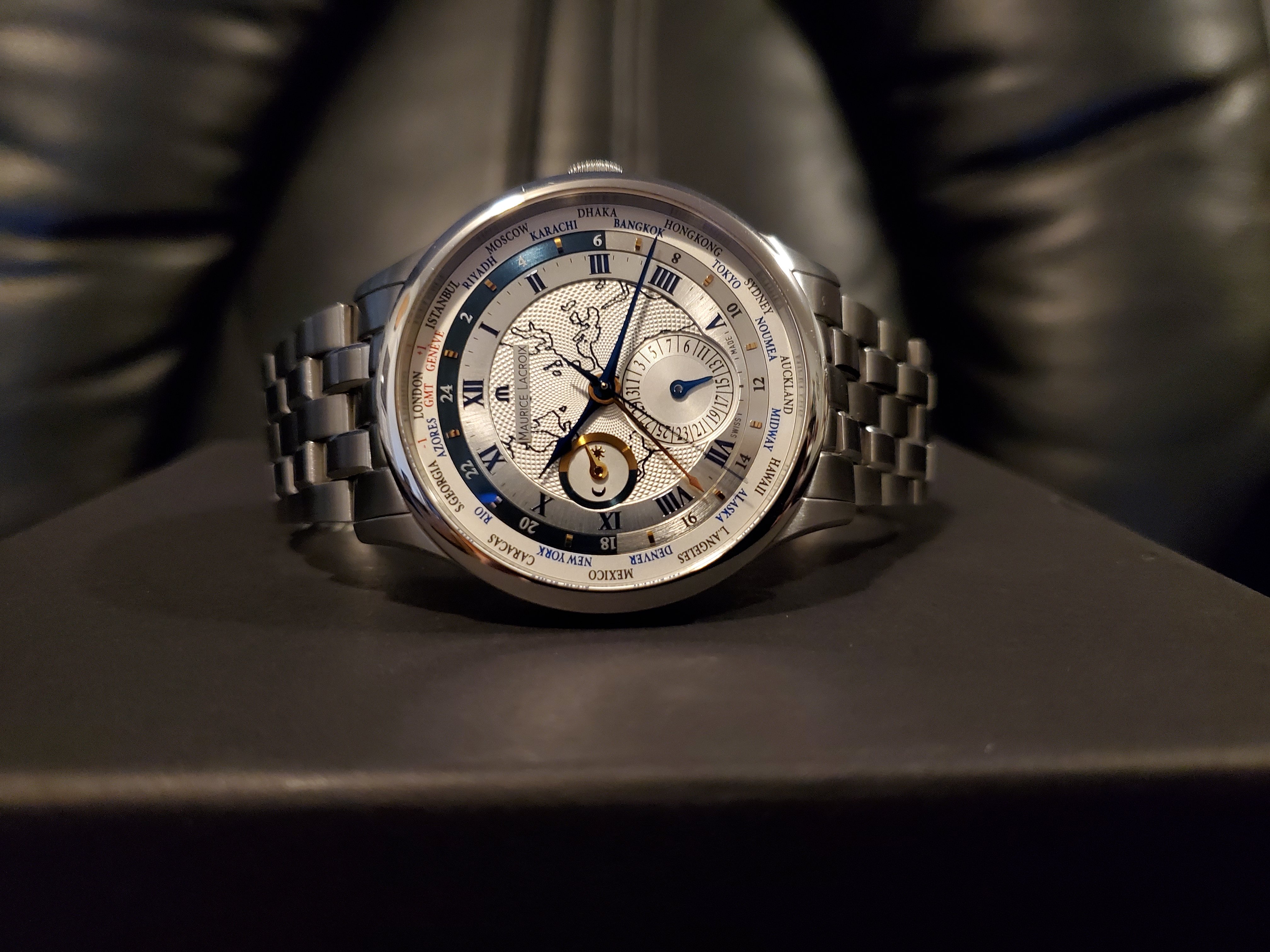 Maurice Lacroix Masterpiece Worldtimer GMT Automatic watch