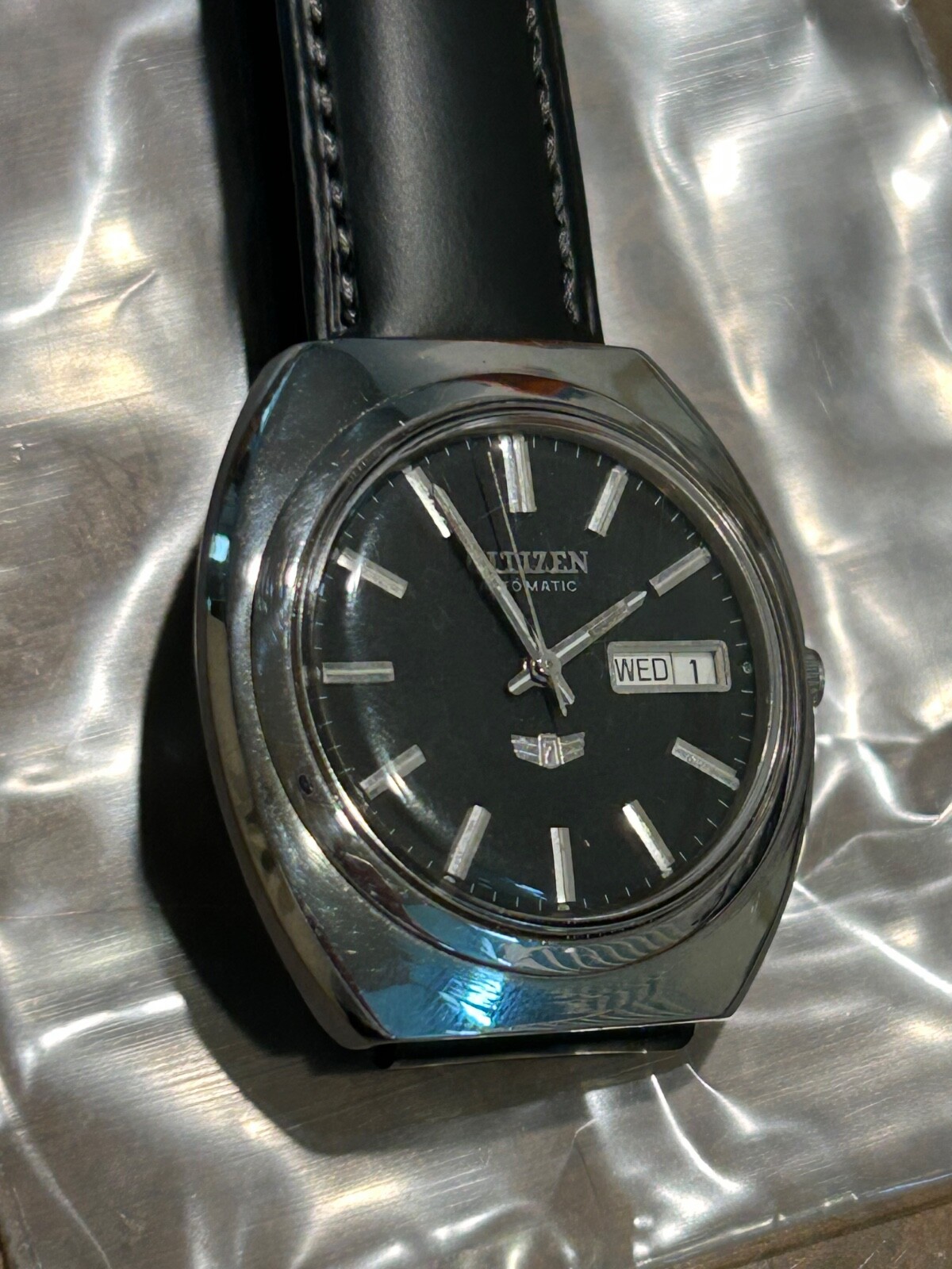 CITIZEN 7 4-164482TA Auto Day-Date w/new Leather strap (AS