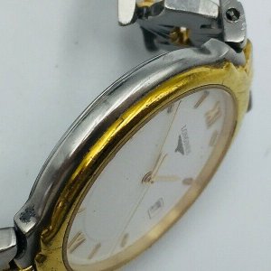 LONGINES Watch L5.646.3 Quartz 18K Gold Plated St.Steel Date T3201