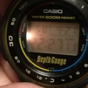 Casio Depth Gauge DW 220DG vintage diver watch rare model 