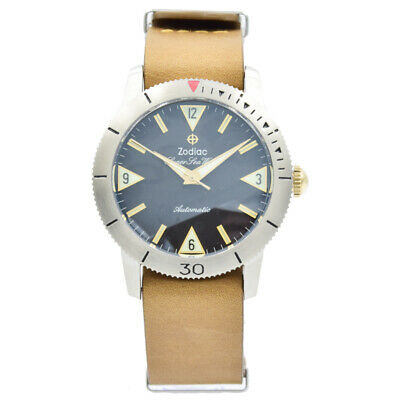 Zodiac Super Sea Wolf Automatic on Brown Leather NATO ZO9207