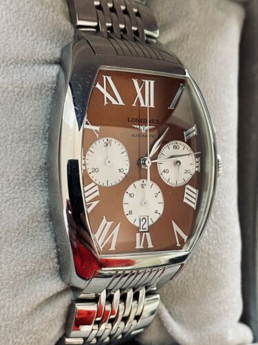 LONGINES L2 643 4 Luxury Men s Watch Stainless and Brown Face