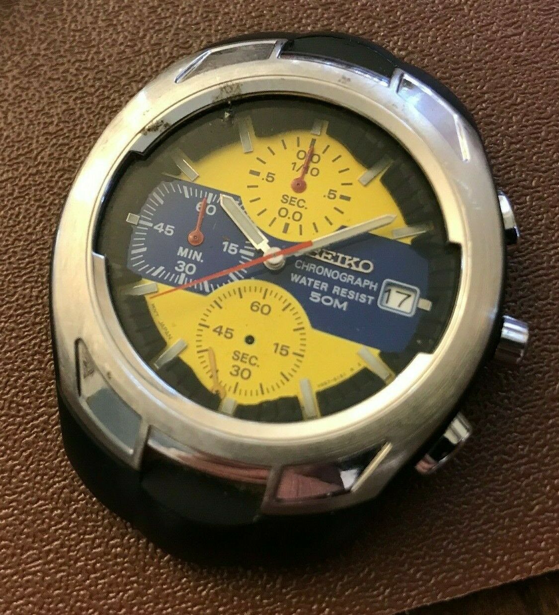 Super Rare Vintage Seiko V657-6120 50m WR Chronograph Quartz Men's