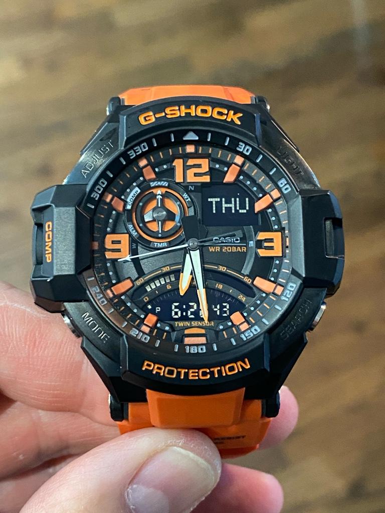 g shock aviator orange