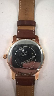 Guess Men s District Watch W0494G2 Brown Leather Strap Original Box Untested WatchCharts Marketplace