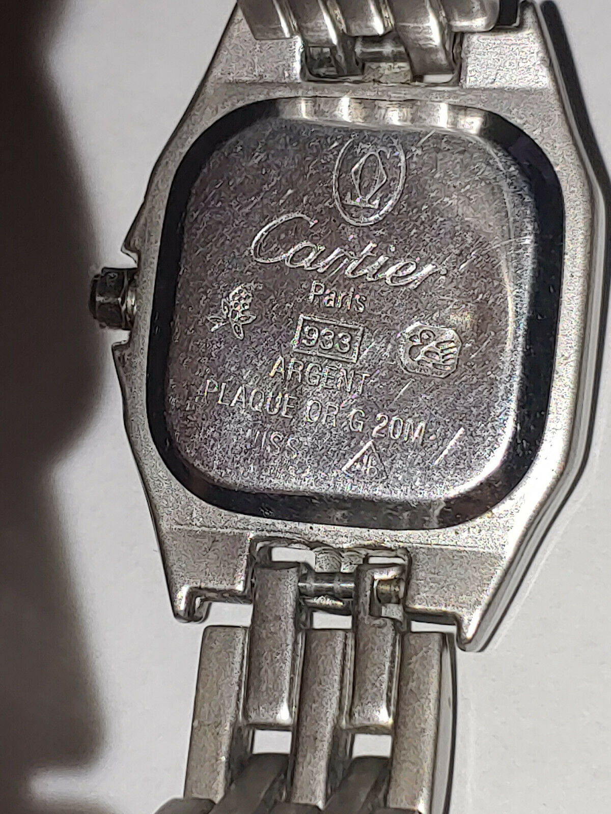 時計 Cartier ARGENT 925 Cartier Paris 933 Argent Plaque Or 20 M Ladies Wrist Watch