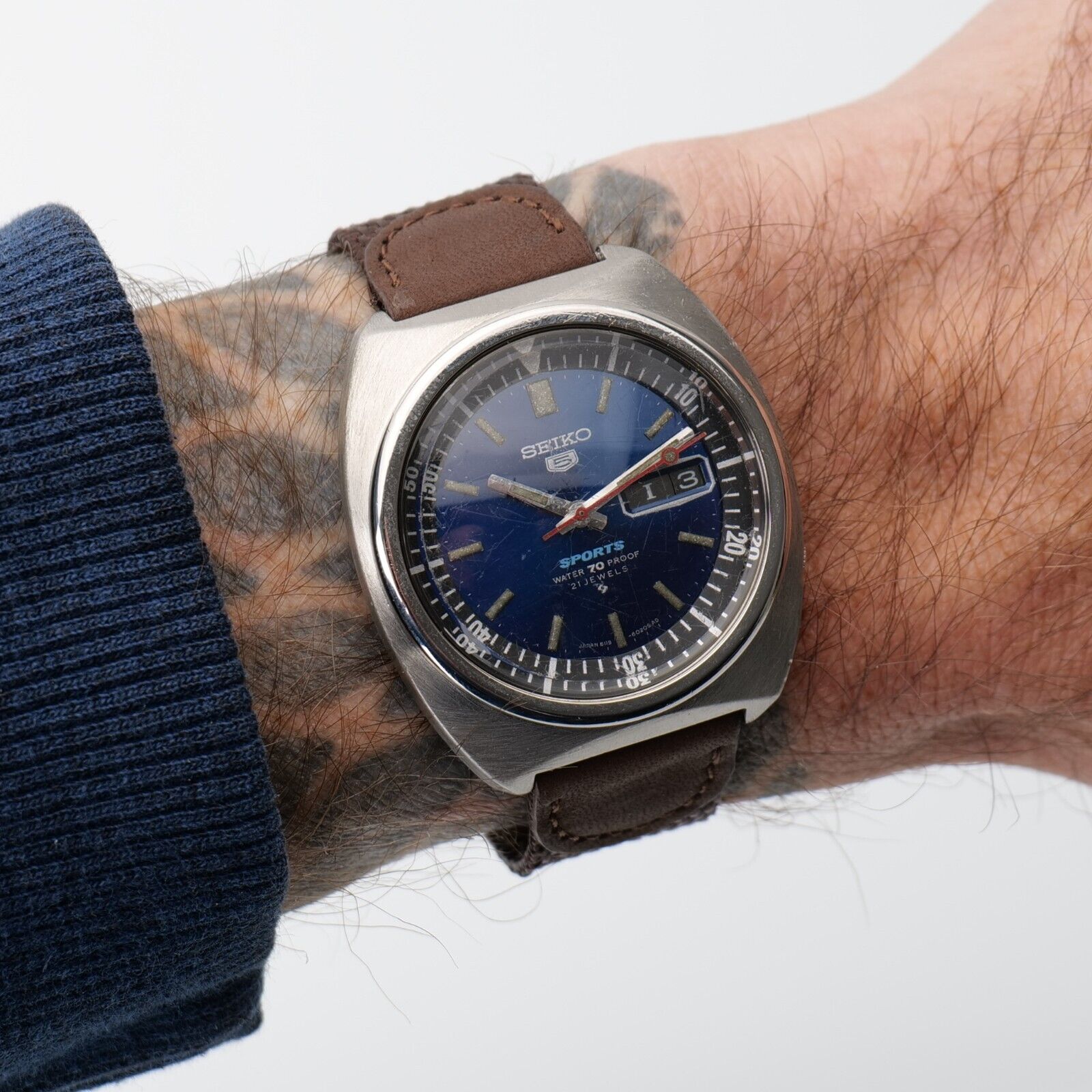 SEIKO 5 SPORTS 70 Diver Watch 6119-6020 Blue Dial Stainless