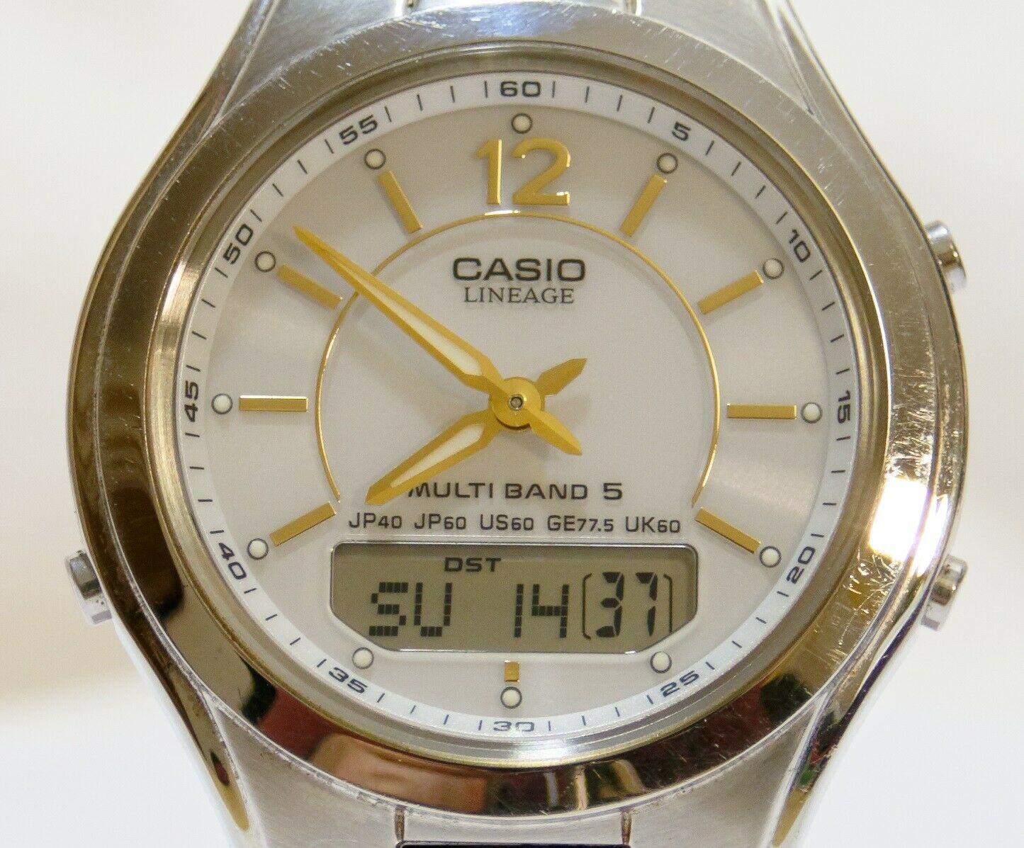 Casio Lineage Wave Ceptor Solar LCW-M200 (module 4709) Used White Gold  Watch | WatchCharts Marketplace