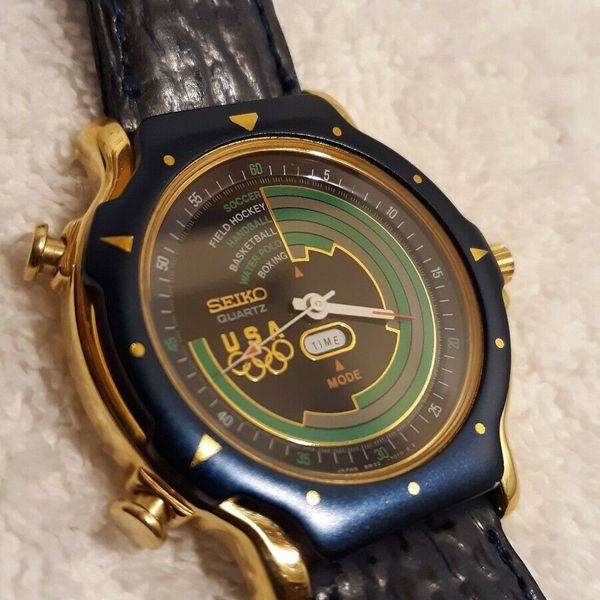 Seiko Watch 8M32-7009 1992 BARCELONA Olympics team USA Multi- Sports ...