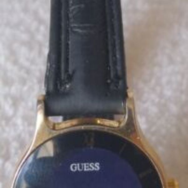 Women's Watch Guess Black Gold Tone Color Changing Dial 24 MM GREAT ...