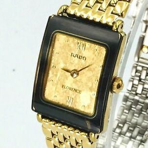 RADO Watch FLORENCE 153.3606.2N New Battery Quartz 18K Gold Plated
